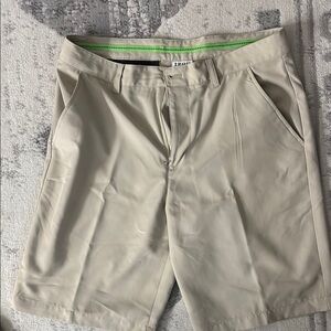 Izod Tan Flat Front Shorts with Textured Fabric